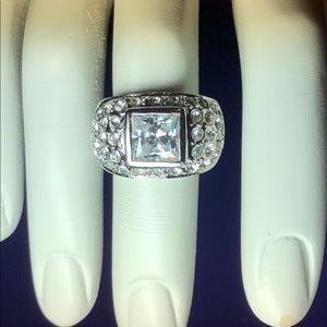 🎬 FINAL MARKDOWN! Princess Cut Silver Statement Cocktail Ring